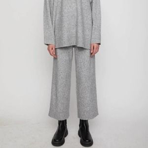 NWT Just Female Unite Wide Leg Wool Blend Knit Trouser Pant Gray-M